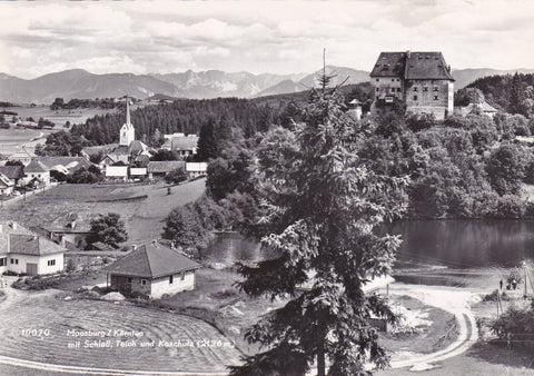 AK Moosburg mit Schloß, Teich und Koschuta.