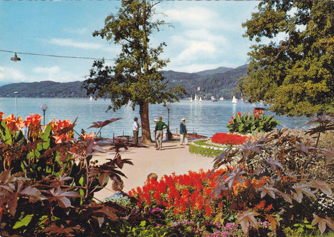 AK Alpenseebad Pörtschach am Wörthersee. Blumenpromenade.