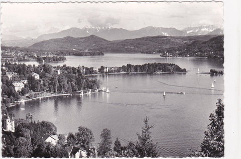 AK Kurort Pörtschach am Wörthersee mit Karawanken.