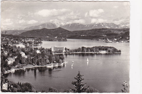 AK Kurort Pörtschach am Wörthersee mit Hochobir und Koschutta.