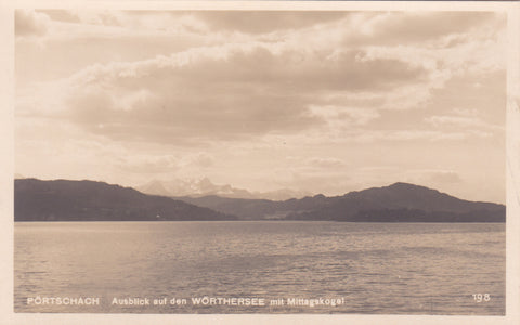 AK Pörtschach. Ausblick auf den Wörthersee mit Mittagskogel. (1924)