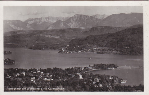 AK Pörtschach am Wörthersee mit Karawanken. (1935)