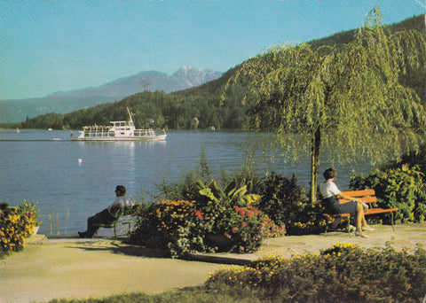 AK Wörtherseestrand in Krumpendorf gegen den Hochobir.
