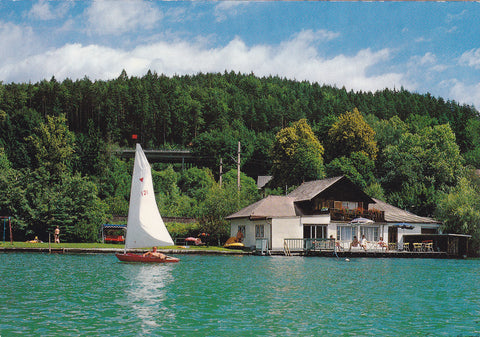 AK Krumpendorf am Wörther See. Frühstückspension Moritz. Strandweg 7.