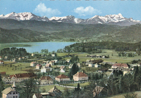 AK Krumpendorf am Wörthersee mit Karawanken.