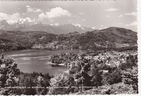 AK Krumpendorf am Wörthersee, geg. Pyramidenkogel u. Mittagskogel.