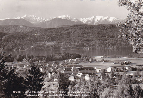 AK Krumpendorf am Wörthersee mit Karawanken.