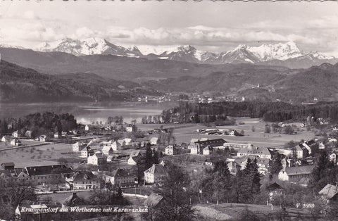 AK Krumpendorf am Wörthersee mit Karawanken.