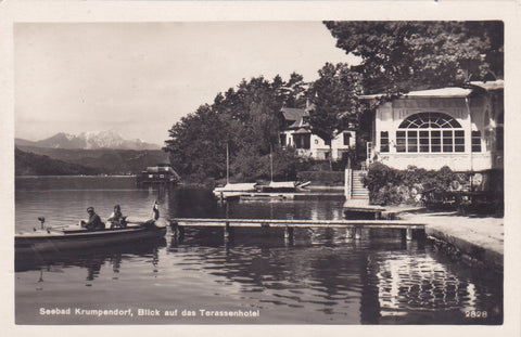 AK Seebad Krumpendorf. Blick auf das Terrassenhotel.