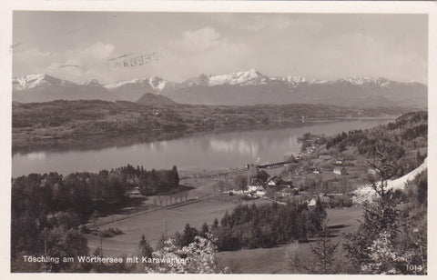 AK Töschling am Wörthersee mit Karawanken. (1932)