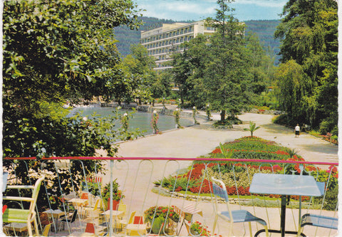 AK Pörtschach am Wörther See. Blumenstrand mit Parkhotel.