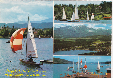 AK Segelschule Wörther See. Velden und Pörtschach.