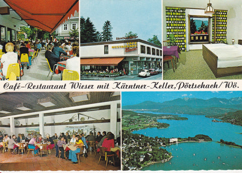AK Pörtschach am Wörthersee. Cafe Restaurant Wieser Kärntnerkeller. Hauptstraße 209.