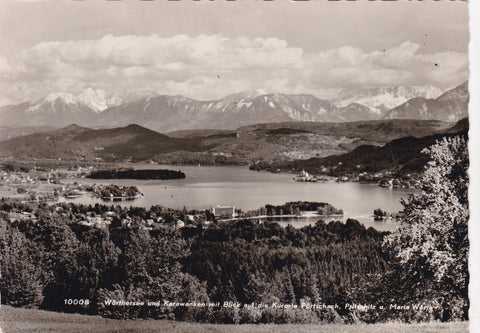 AK Wörthersee und Karawanken mit Blick auf die Kurorte Pörtschach, Pritschitz u. Maria Wörth.