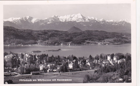 AK Pörtschach am Wörthersee mit Karawanken.