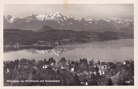 AK Pörtschach am Wörthersee mit Karawanken.