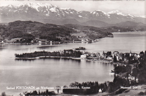 AK Pörtschach am Wörthersee vom Karawankenblick.