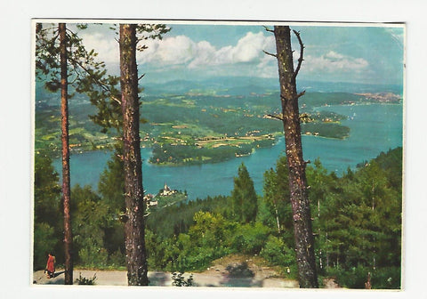 AK Blick vom Pyramidenkogel auf den Wörthersee.