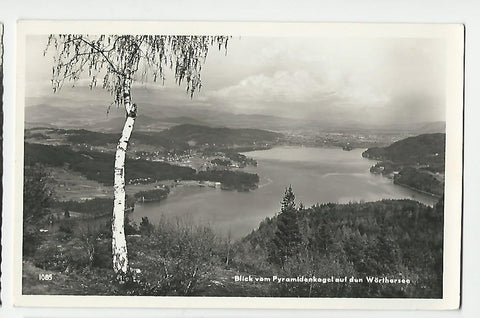 AK Blick vom Pyramidenkogel auf den Wörthersee.