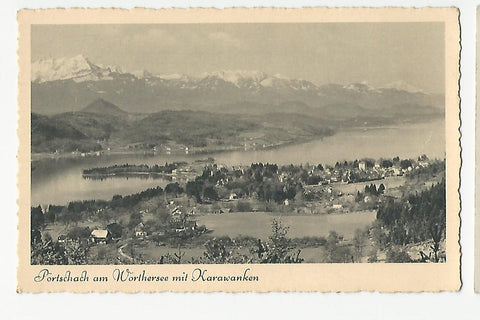 AK Pörtschach am Wörthersee mit Karawanken. (1936)