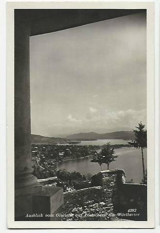 AK Ausblick vom Gloriette auf Pörtschach am Wörthersee.