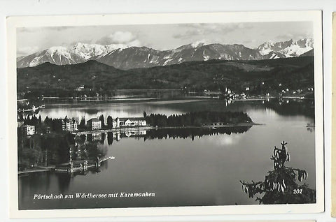 AK Pörtschach am Wörthersee mit Karawanken.