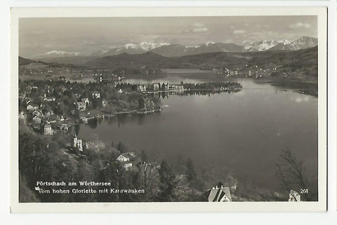AK Pörtschach am Wörthersee. Vom hohen Gloriette mit Karawanken. (1941)