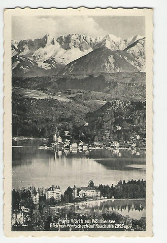 AK Maria Wörth am Wörthersee. Blick von Pörtschach auf Koschutta. (1943)