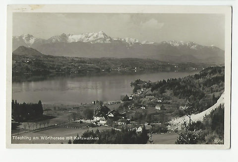 AK Töschling am Wörthersee mit Karawanken. (1936)