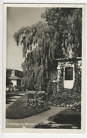AK Pörtschach am Wörthersee. Werzerpark mit Keschatdenkmal. (1931)