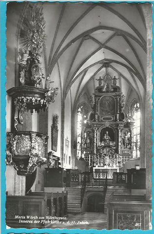 AK Maria Wörth. Inneres der Pfarrkirche.
