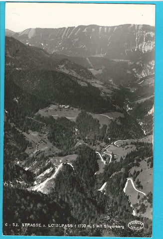 AK Strasse z. Loiblpass mit Singerberg.