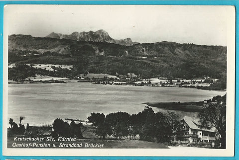 AK Keutschacher See. Gasthof-Pension u. Strandbad Brückler.