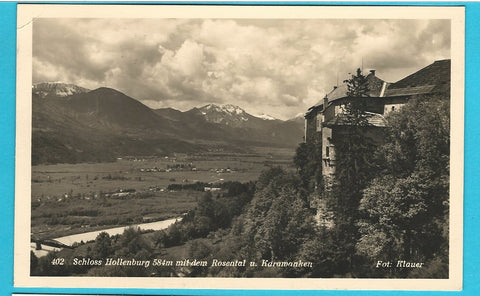 AK Schloss Hollenburg mit dem Rosental u. Karawanken.