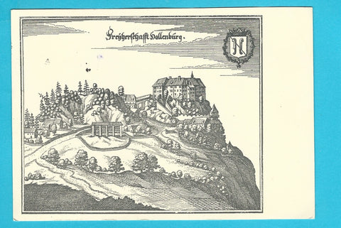 AK Schloß Hollenburg. nach einem Kupferstich von Merian um 1650.