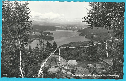 AK Blick vom Pyramidenkogel auf den Wörthersee.