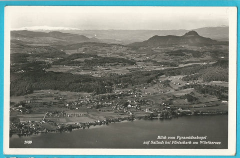 AK Blick vom Pyramidenkogel auf Sallach bei Pörtschach am Wörthersee.