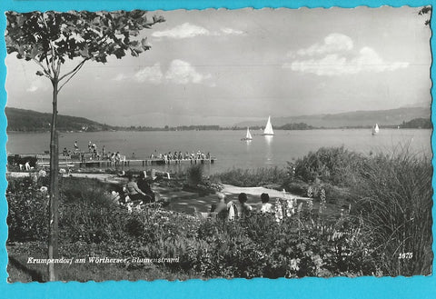 AK Krumpendorf am Wörthersee. Blumenstrand.