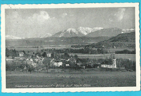 AK Seebad Krumpendorf - Blick auf Hoch Obir.