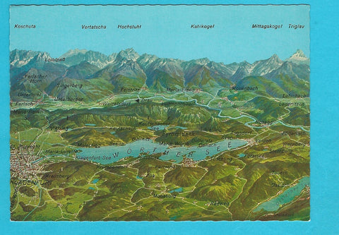 AK Kärntner Seen-Gebiet mit den Karawanken.