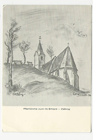 AK Pfarrkirche zum Hl. Erhard. Zelking.
