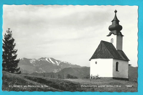 AK St. Aegyd am Neuwalde. Osterkirchlein gegen Göller.