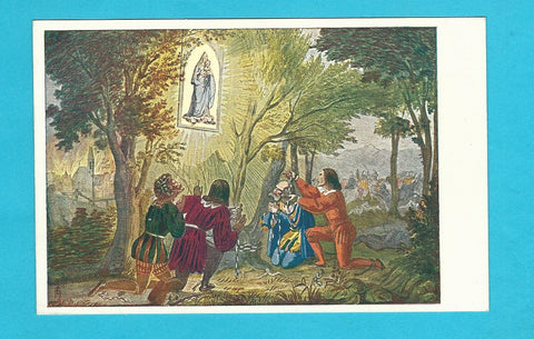 AK Ursprung des Gnadenortes Hietzing. 1. Türkenbelagerung Wien 1529. Maria Hietzing. (Federzeichnung von Heinrich Schwemminger)