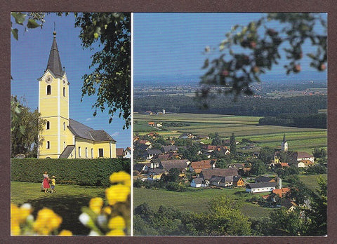 AK Lebring. Pfarrkirche zum hl. Matthäus im Dorf Lang bei Lebring.