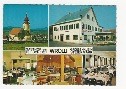 AK Groß-Klein. Gasthof und Fleischerei Josef und Rosa Wrolli.