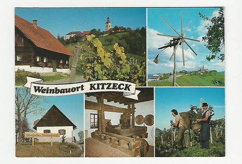 AK Weinbauort Kitzeck. Unten links und Mitte: Steirisches Weinmuseum.