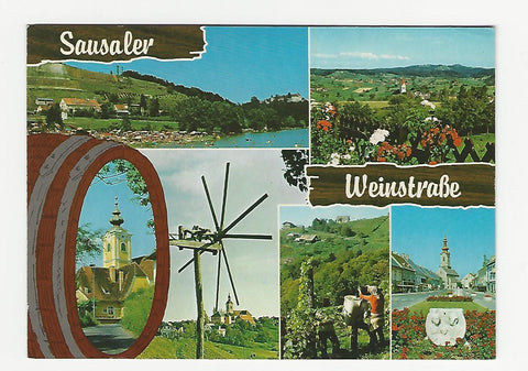 AK Sausaler Weinstraße. Weinbauschule Silberberg. St. Nikolai, St. Andrä, KItzeck, Leibnitz. (1985)