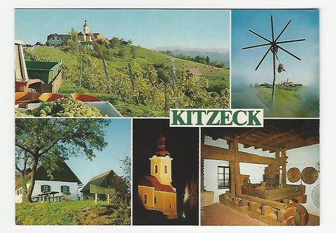 AK Kitzeck. Unten links und rechts: Steirisches Weinmuseum.