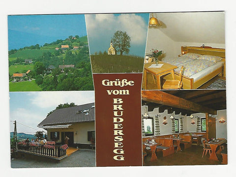 AK Grüße vom Brudersegg 34. J. u. M. Adam. Buschenschank.