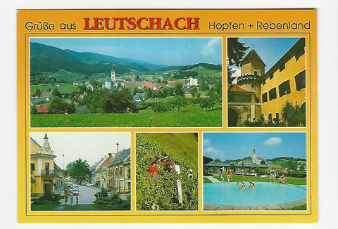 AK Grüße aus Leutschach. Hopfen + Rebenland.